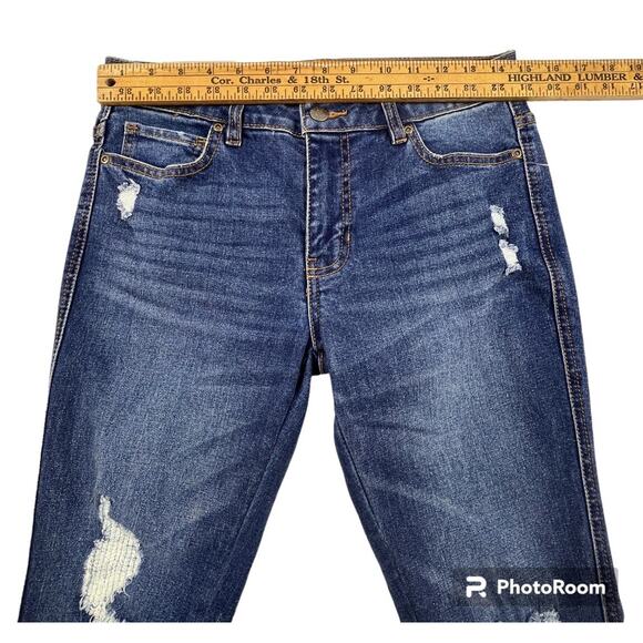 Harper Heritage Denim Jeans Blue Skinny Mid Rise Ripped Raw Hem Womens 28 - Picture 11 of 12